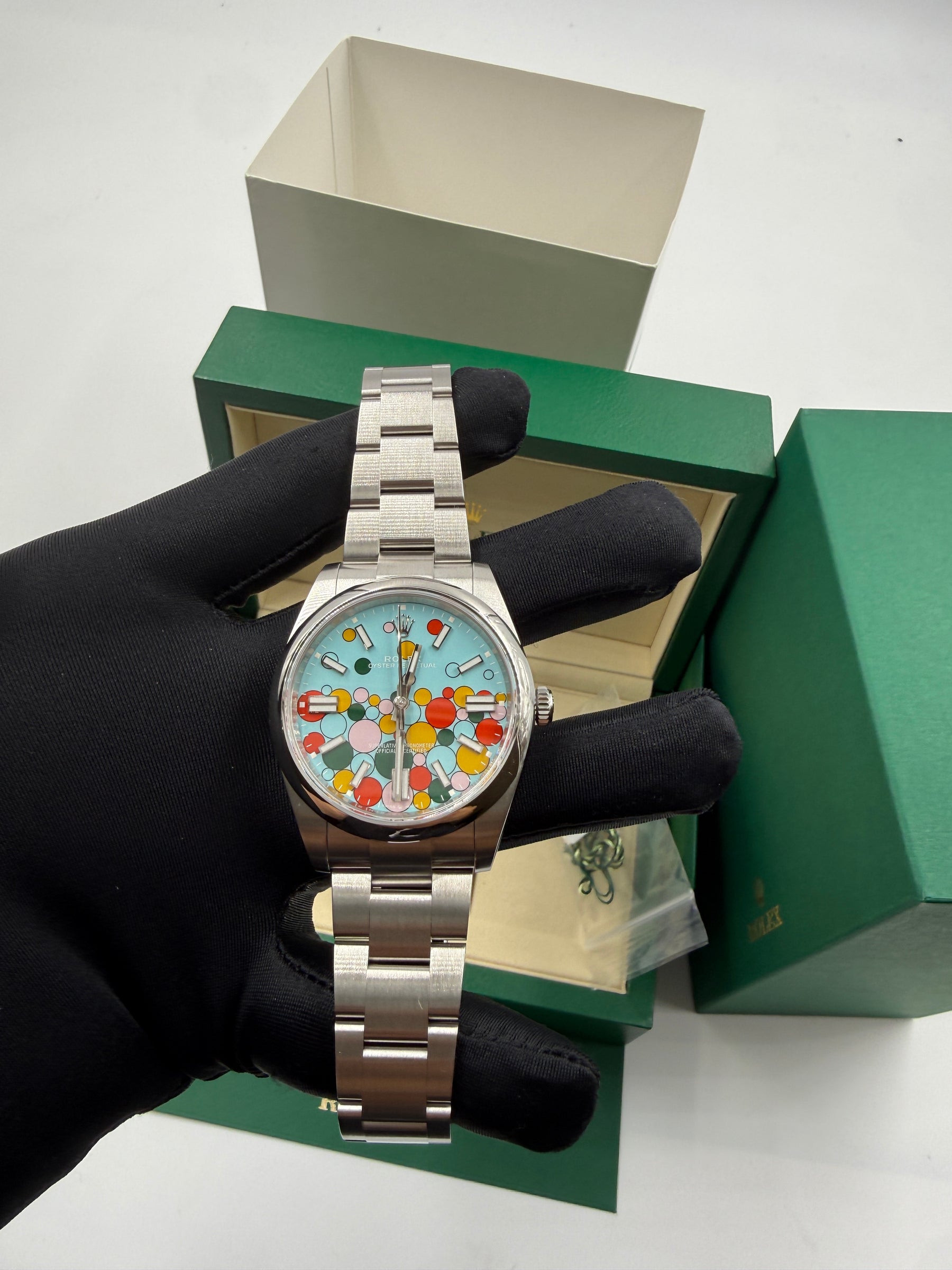 Rolex 124300 OP41 “Celebration” Dial, Brand New Dated Late 2025