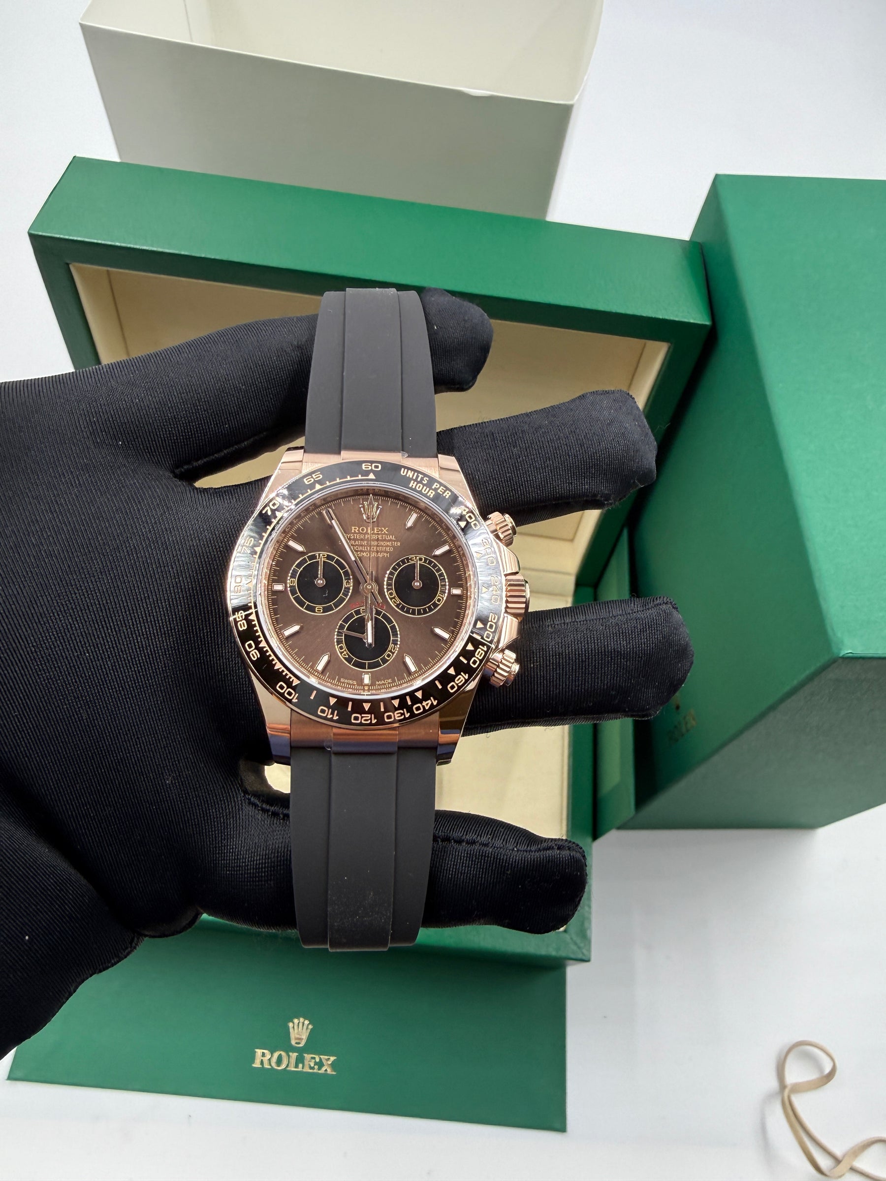 Rolex Daytona 126515LN Rose Gold Daytona Oysterflex “Chocolate” Dial